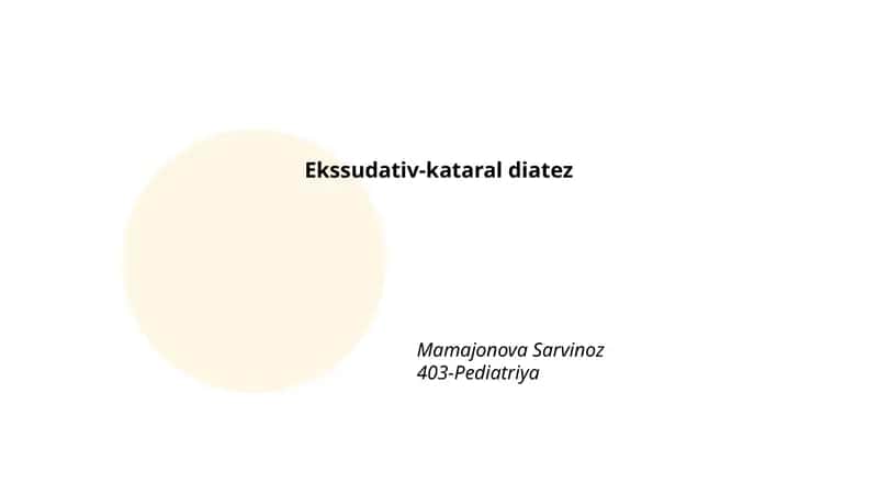 Ekssudativ-kataral diatez 1