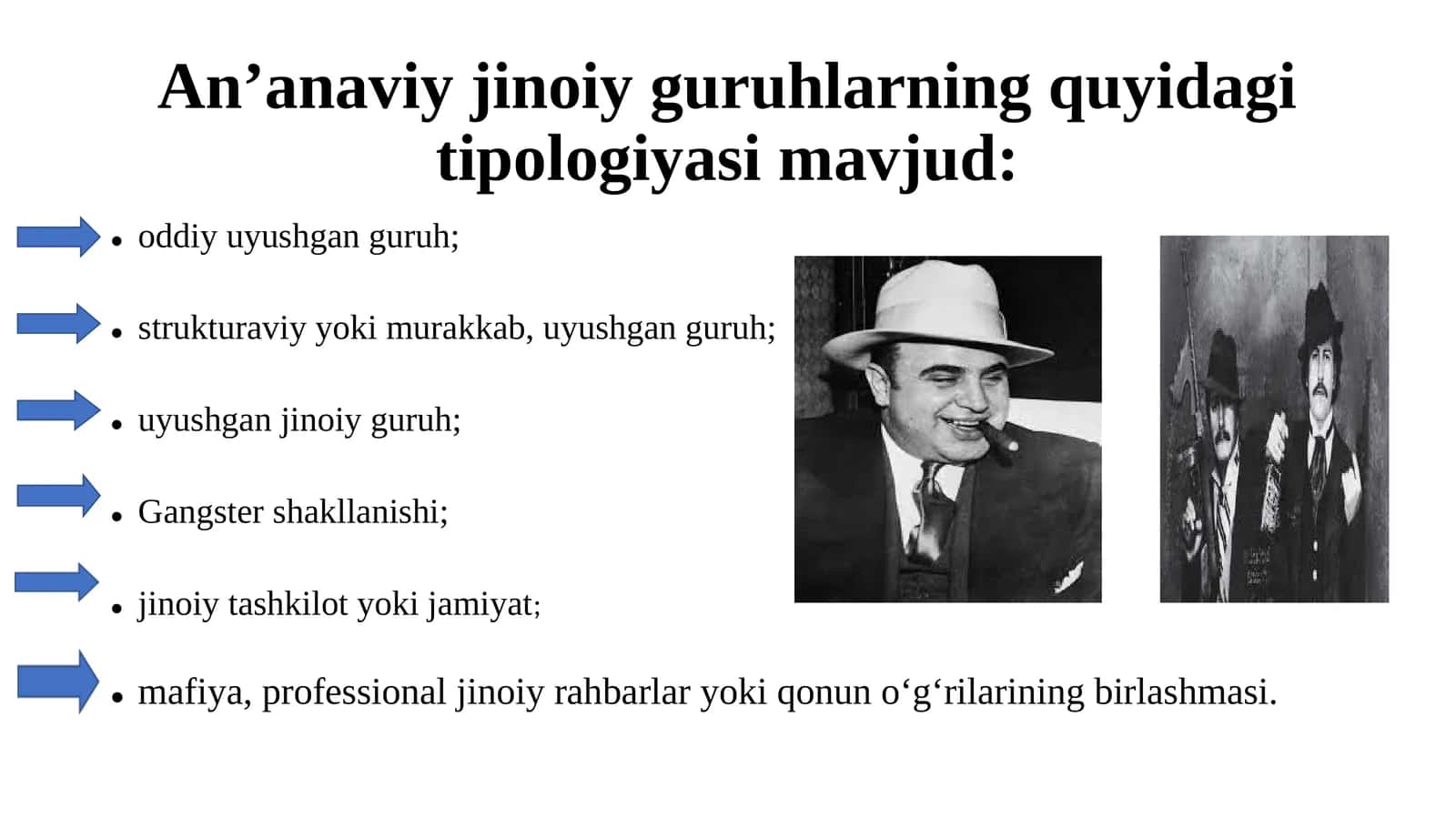 Jinoiy guruhlarning tipologiyasi 1