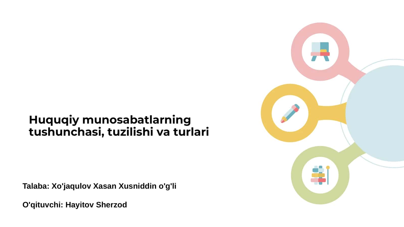 Huquqiy munosabatlarning tushunchasi, tuzilishi va turlari 1