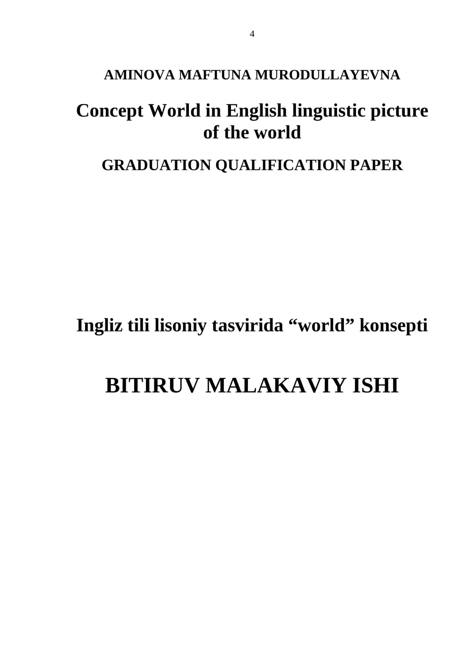 Ingliz tili lisoniy tasvirida “world” konsepti 1