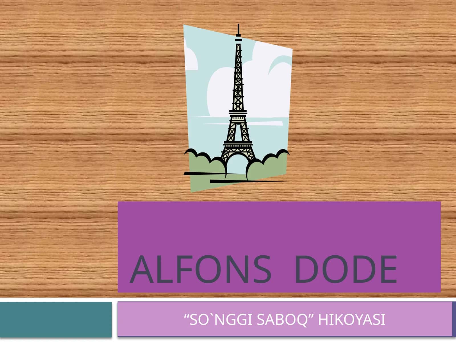 ALFONS DODE “SO`NGGI SABOQ” HIKOYASI 1