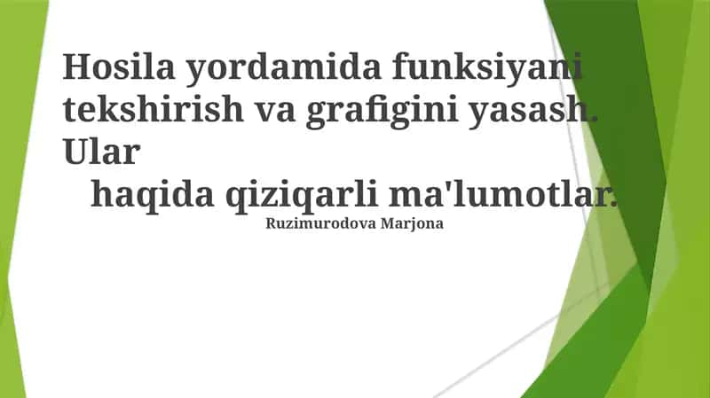 Hosilalar Haqida Qiziqarli Ma'lumotlar 1