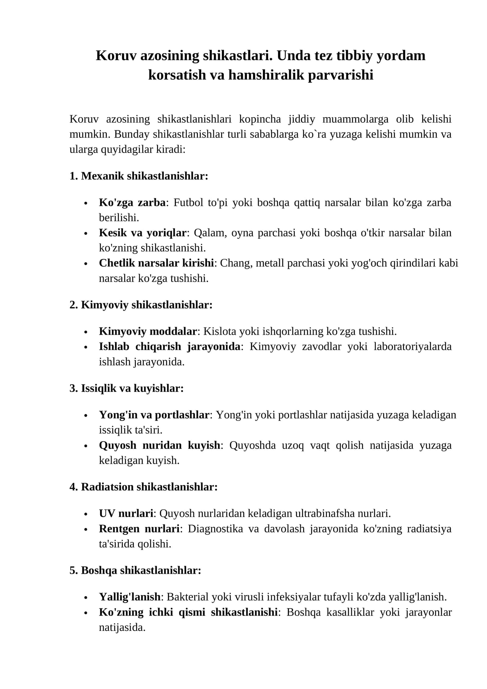 Koruv azosining shikastlari 1