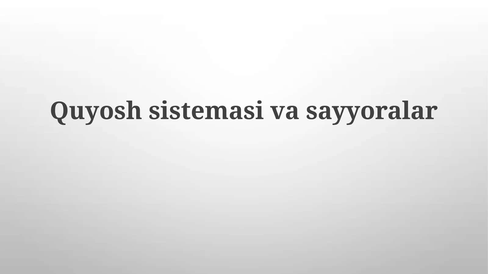Quyosh sistemasining sayyoralar 1