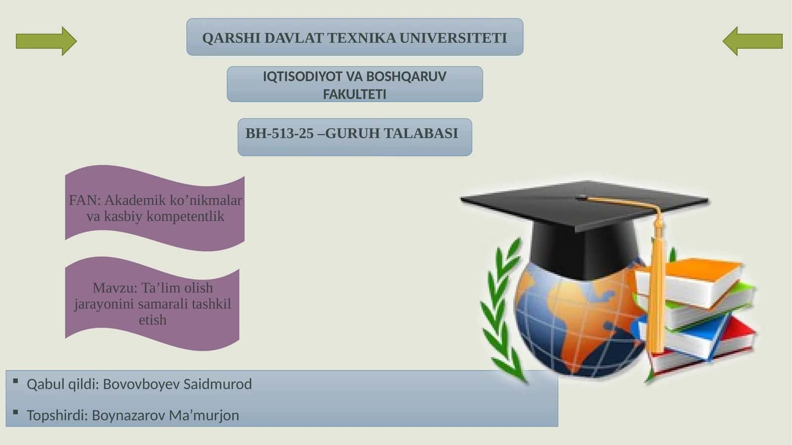 Ta'lim olish jarayonini samarali tashkil etish 1