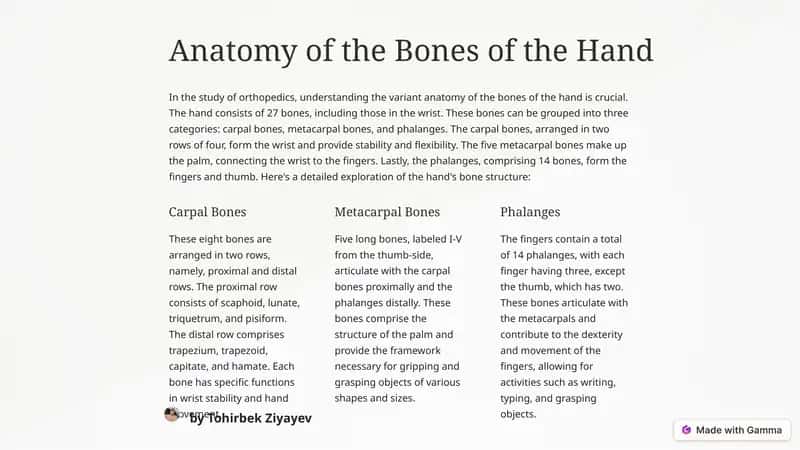 Anatomy of the Bones of the Hand 1