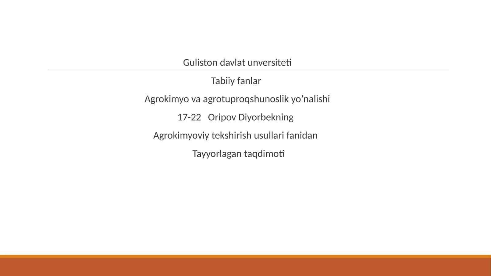 Agrokimyoviy tekshirish usullari fanidan 1