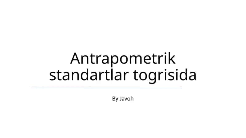 Antrapometrik standartlar togrisida 1