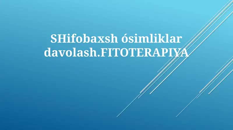 Dorivor o'simliklar 1