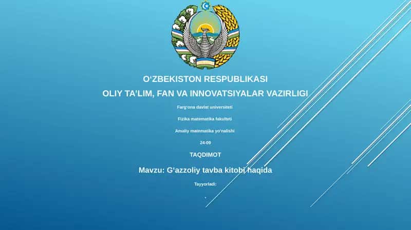 Gʻazzoliy tavba kitobi 1