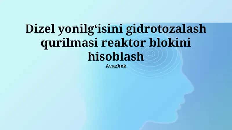 Dizel yoqilg'isi gidrotozalash qurilmasi reaktor bloki 1