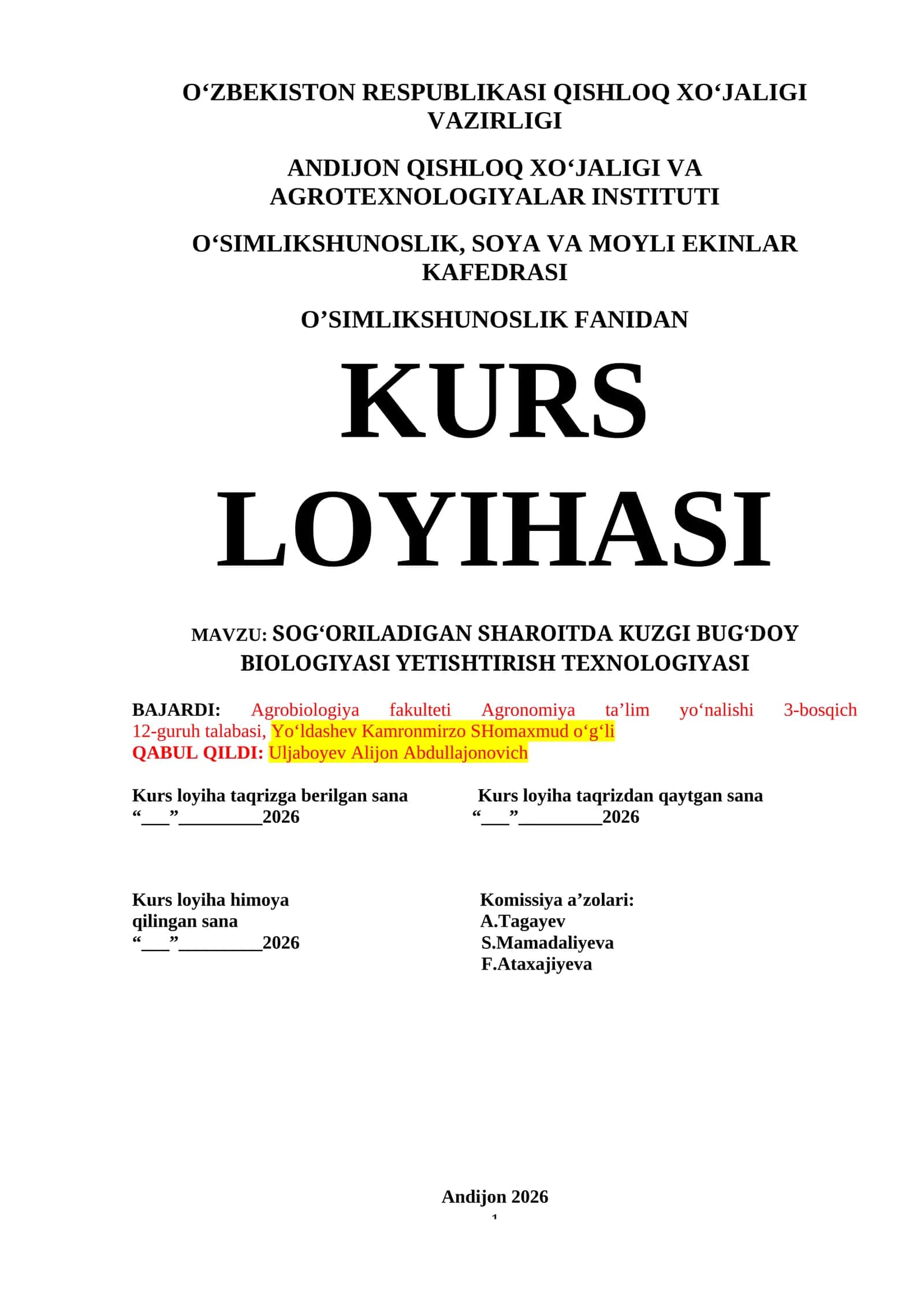 KUZGI BUG‘DOY YETISHTIRISH TEXNOLOGIYASI 1