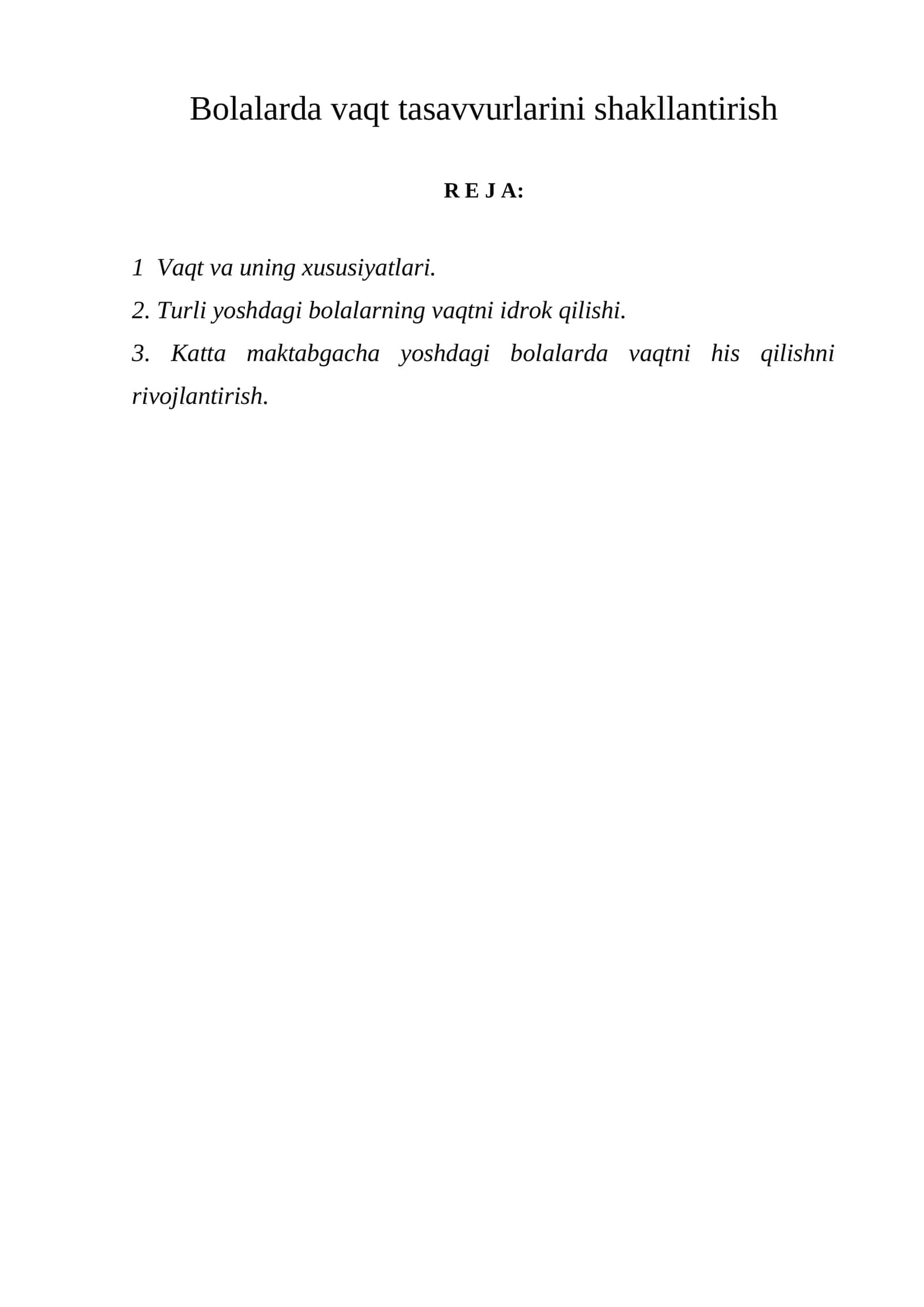 Bolalarda vaqt tasavvurlarini shakllantirish 1
