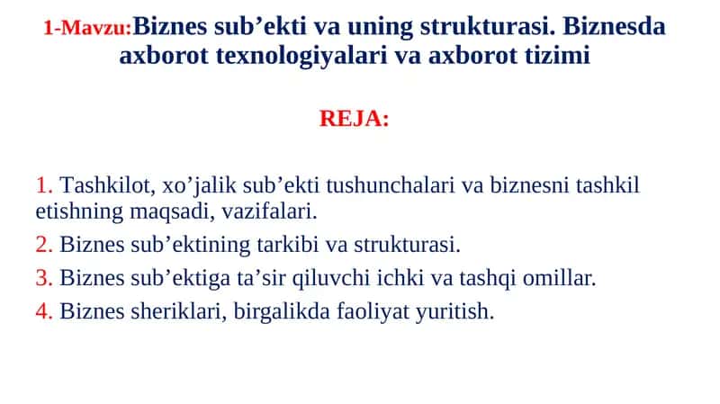 Biznes nima? 1