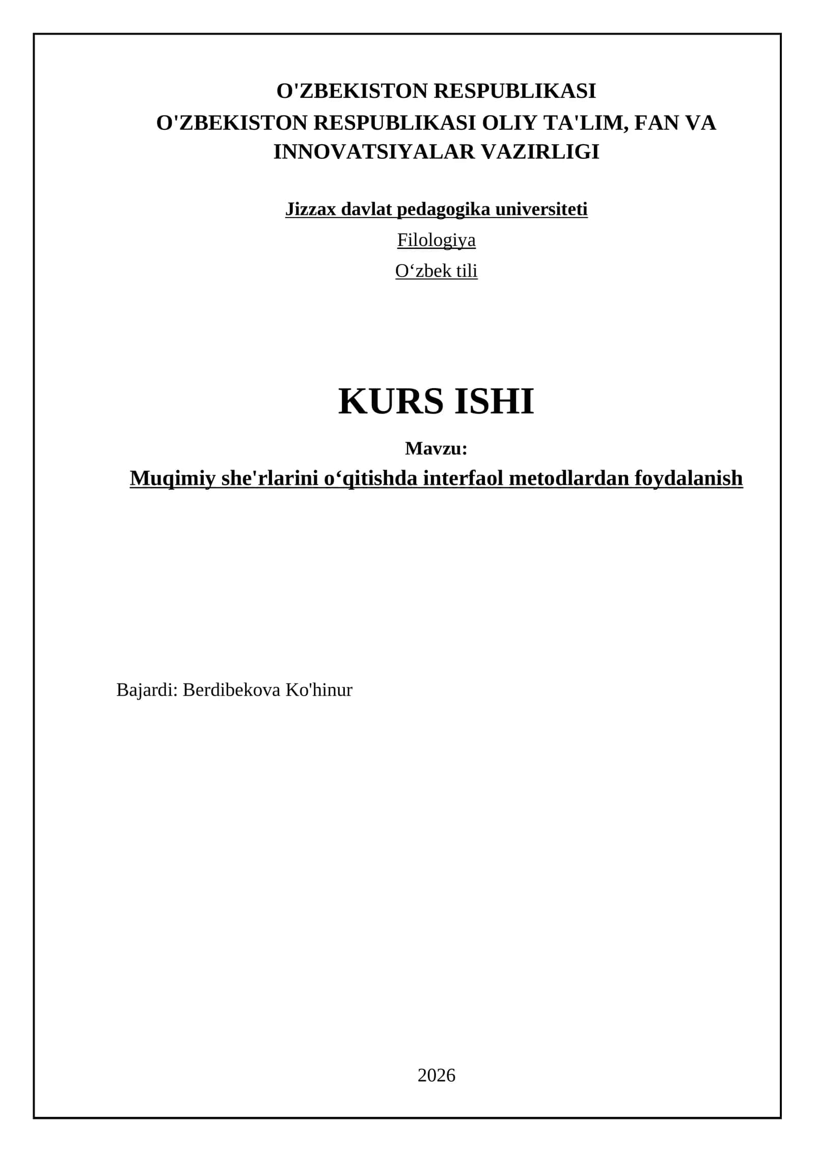 Muqimiy she'rlarini oʻqitishda interfaol metodlardan foydalanish 1
