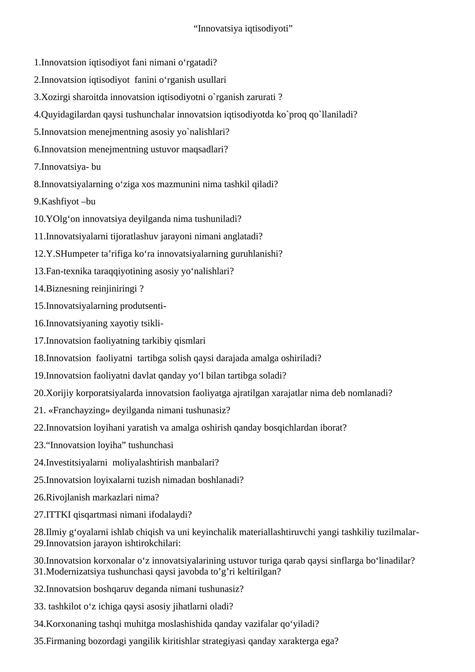 Innovatsiya iqtisodiyoti 1