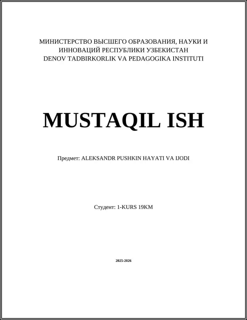 ALEKSANDR PUSHKIN HAYATI VA IJODI 1