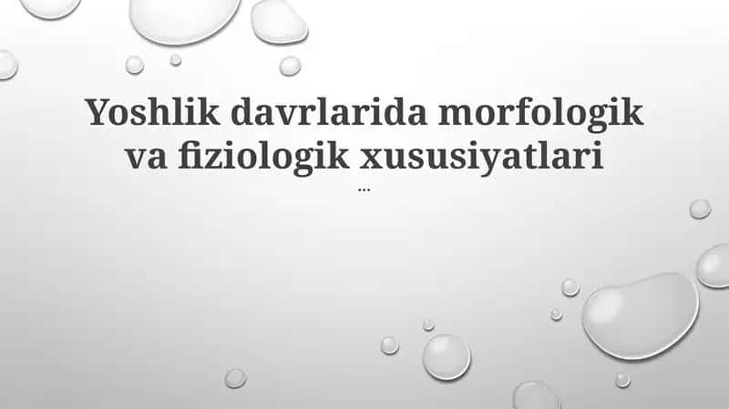 Yoshlikdagi Fiziologik Rivojlanish 1
