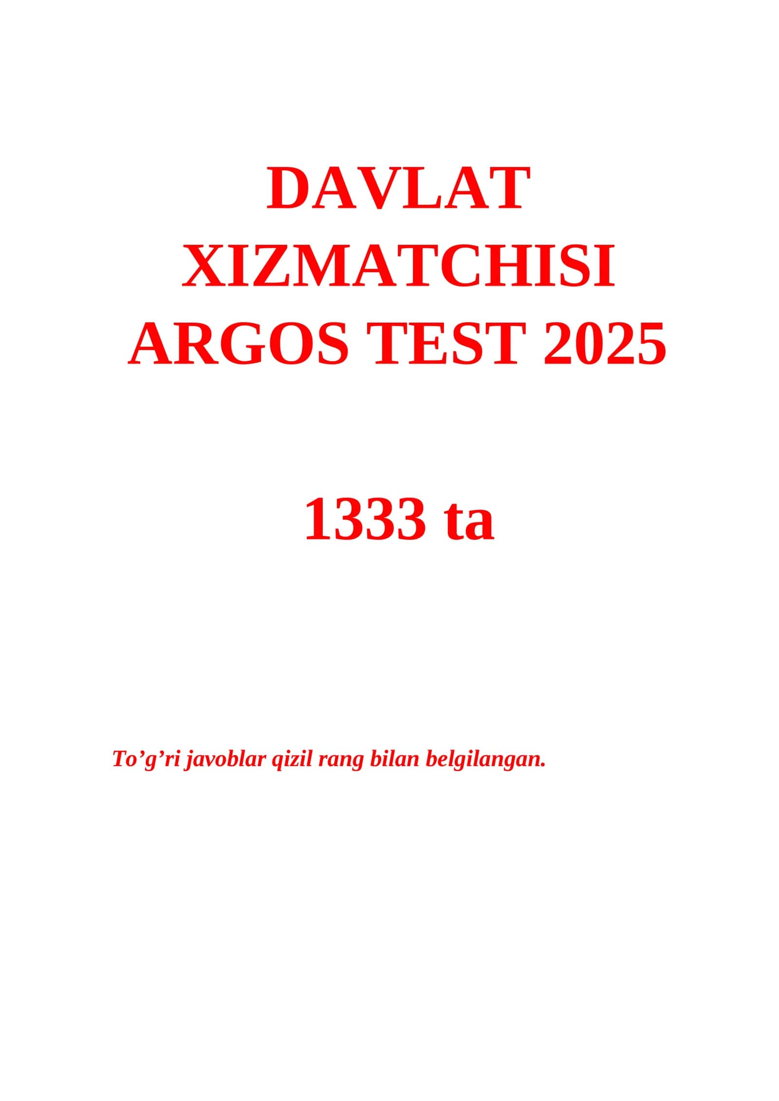 DAVLAT XIZMATCHISI ARGOS TEST 2025 1