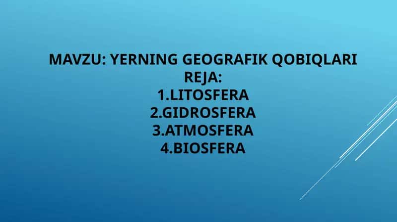 Yerning geografik qobiqlari 1