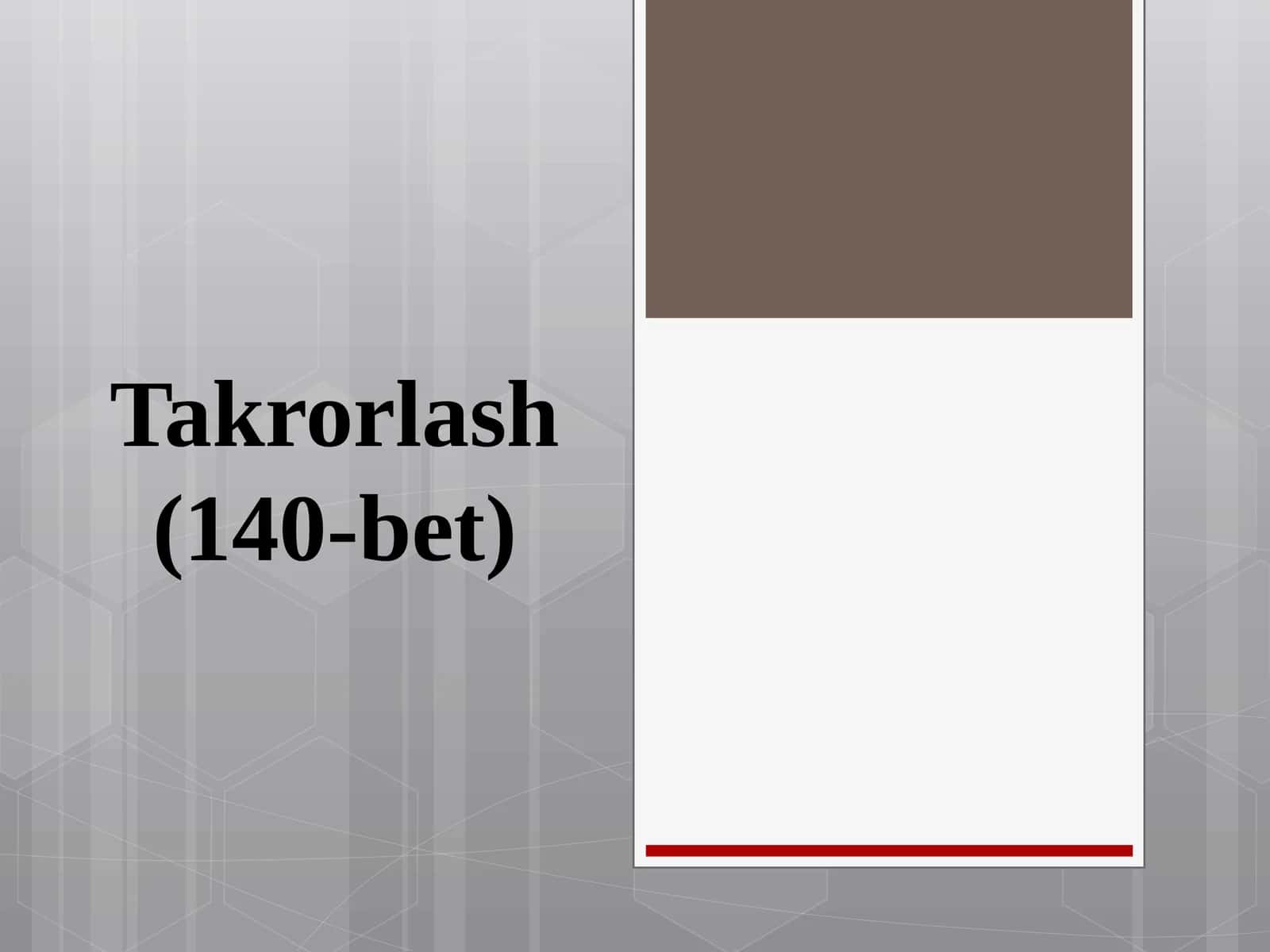 Takrorlash(140-bet) 1