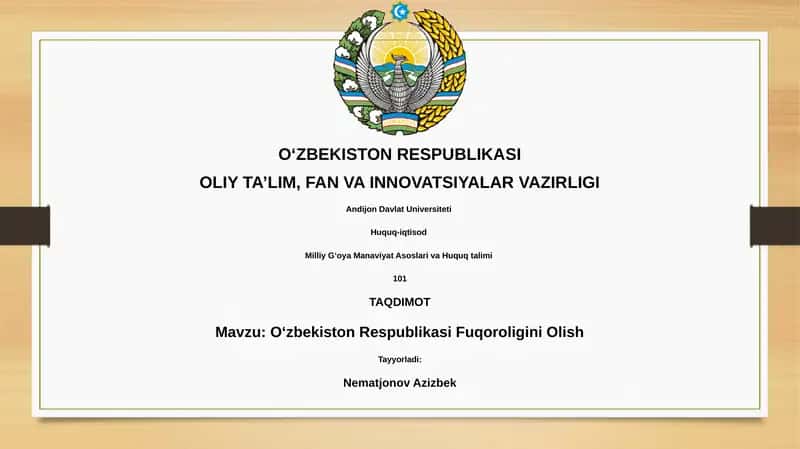 O'zbekiston Respublikasi Fuqoroligini Olish 1