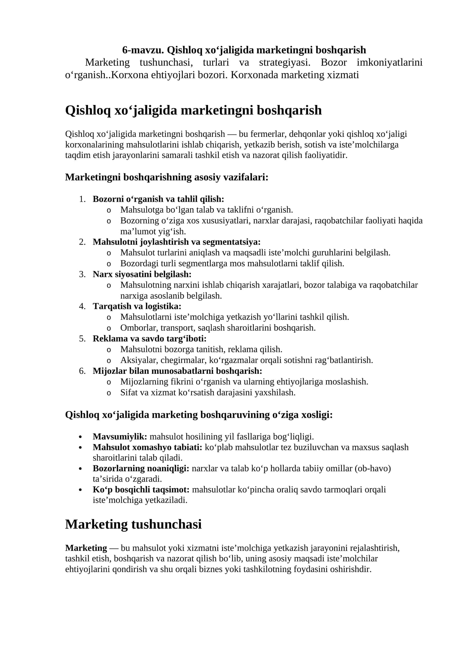 Qishloq xo‘jaligida marketingni boshqarish 1
