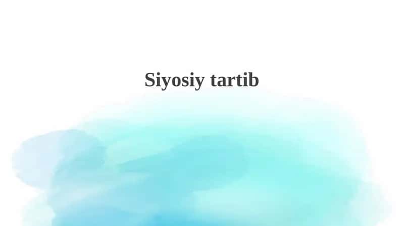 Siyosiy tartibning nazariy asoslari 1