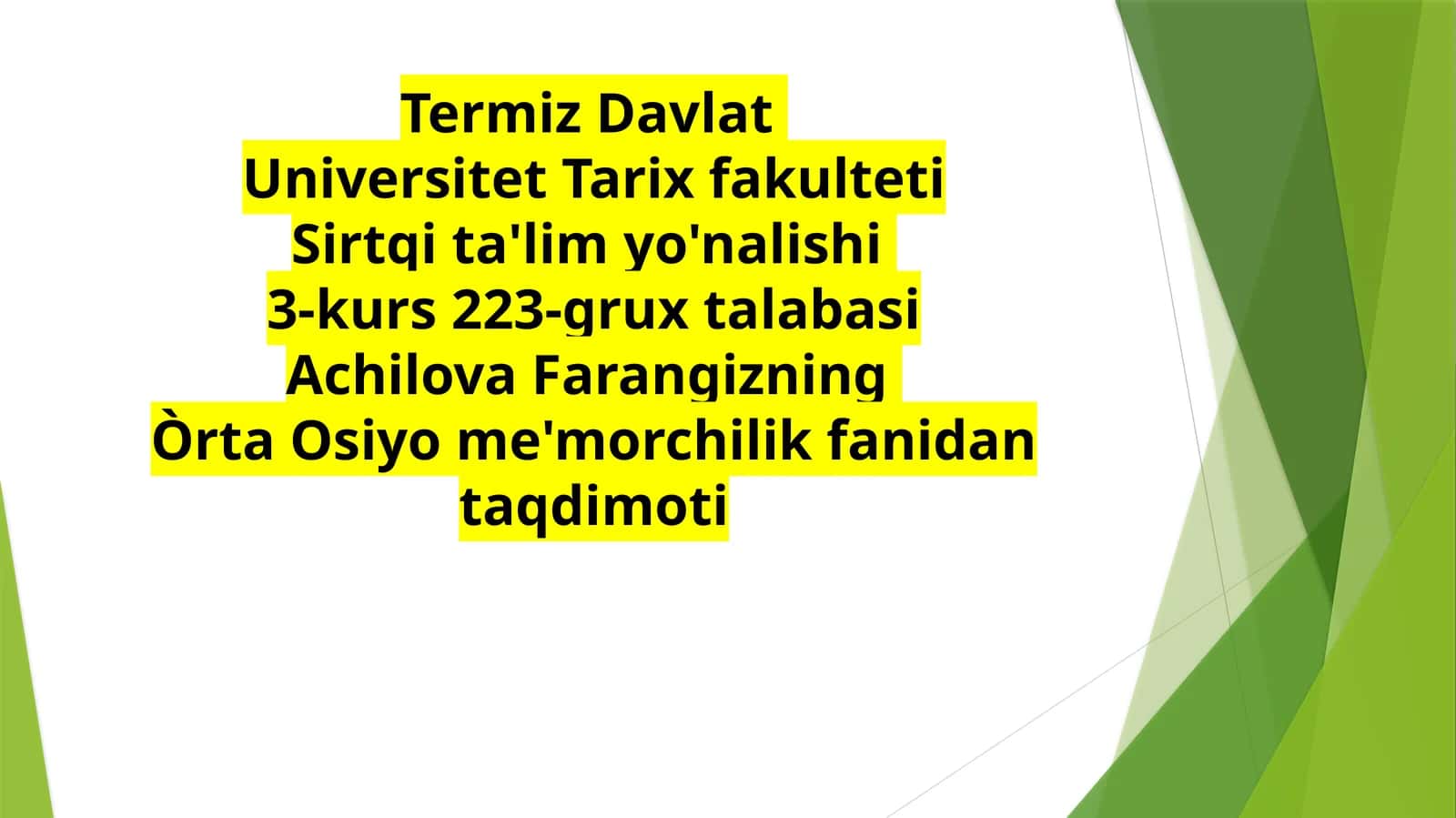 Qadimgi me'moriy obidalarni, asrash, saqlash va restavratsiya qilish 1