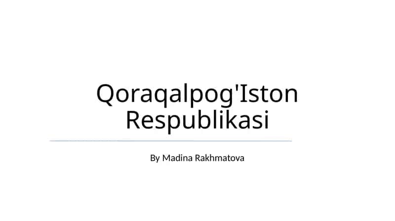 Qoraqalpog'Iston Respublikasi 1