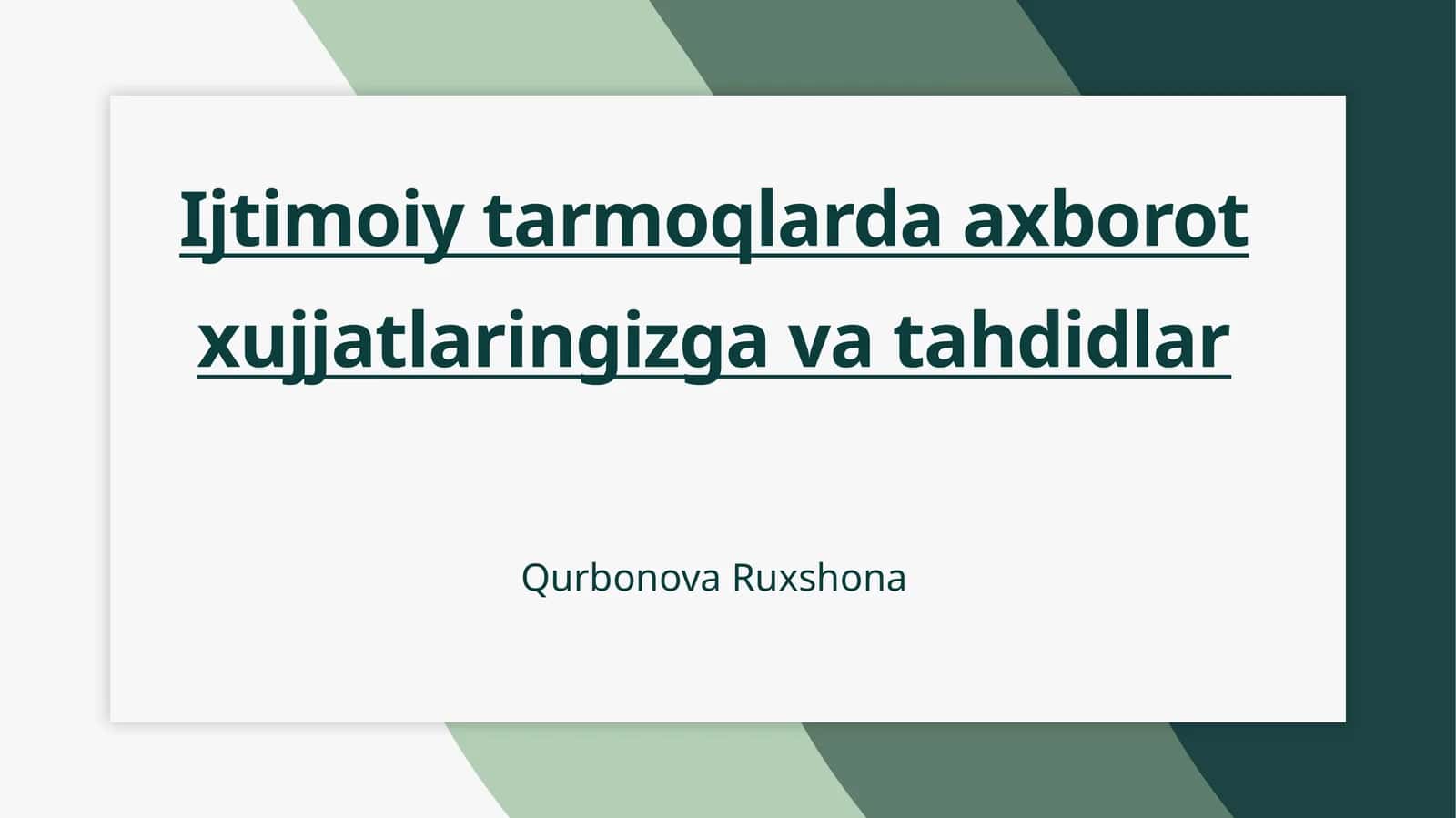 Ijtimoiy tarmoqlarda axborot xujjatlari: muhimligi va xususiyatlari 1