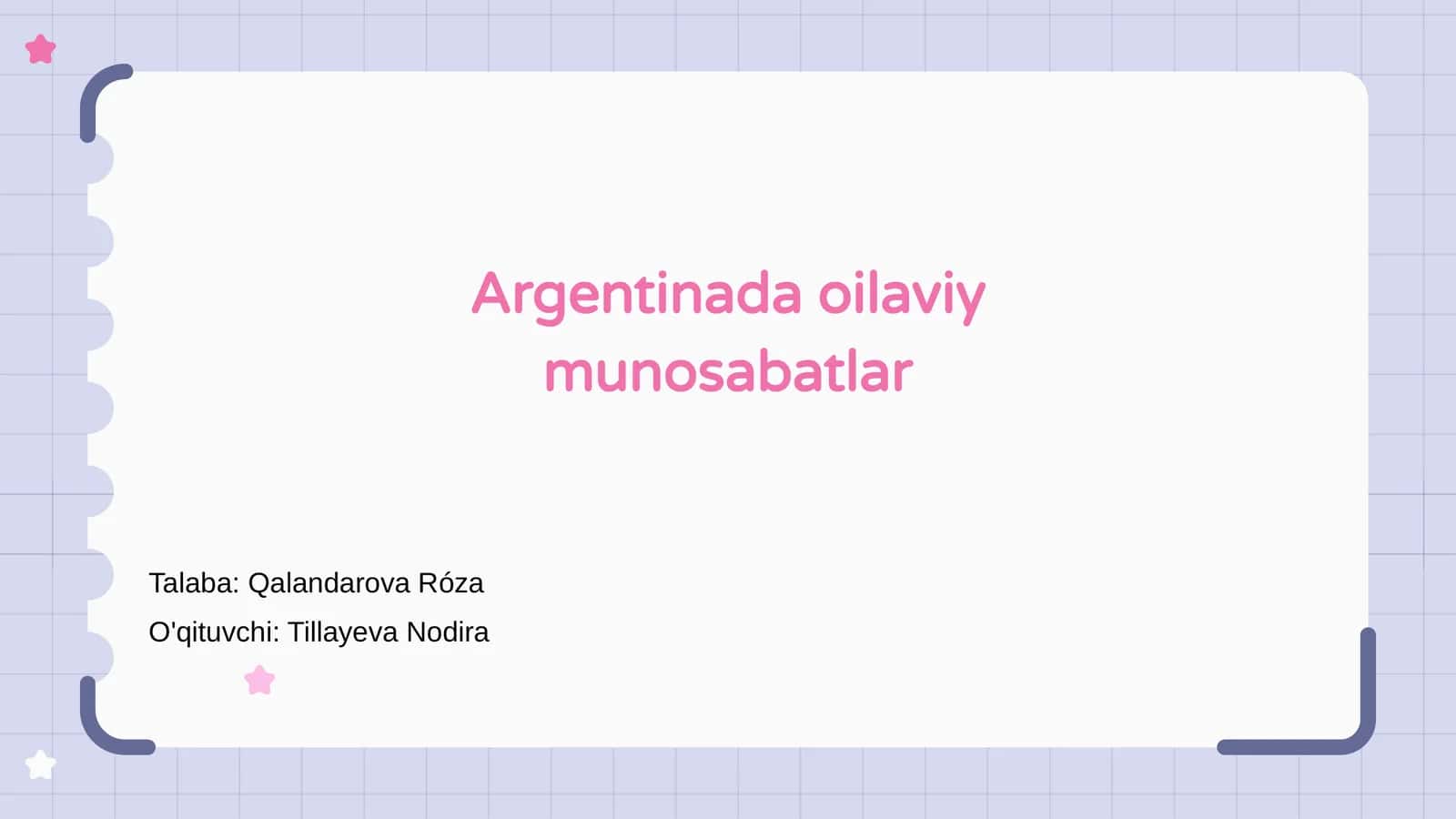 Argentinada oilaviy munosabatlar 1