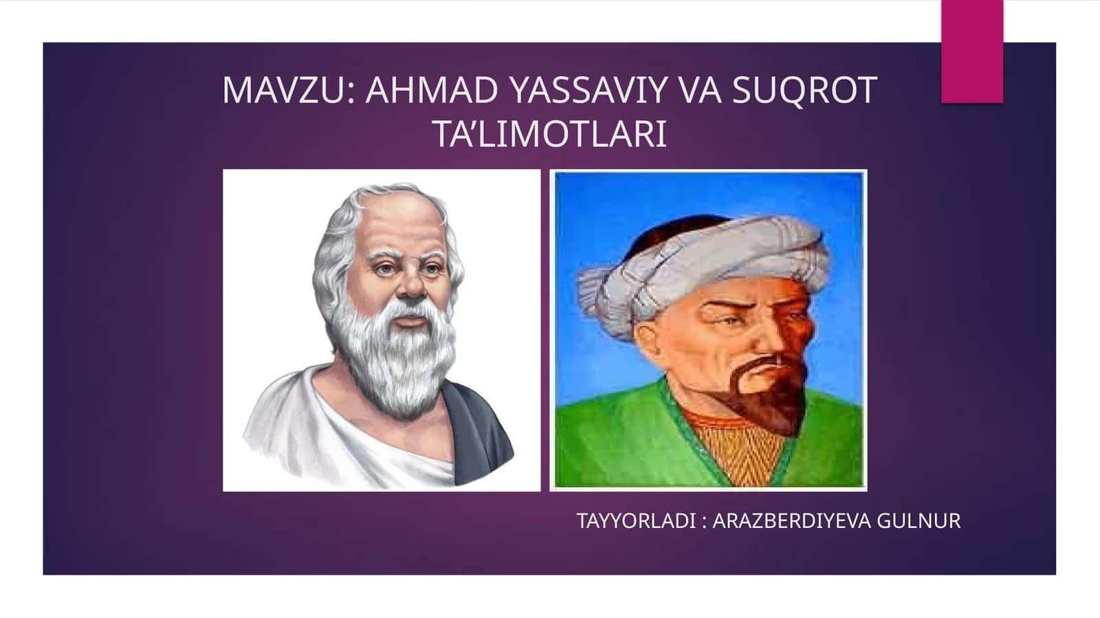 AHMAD YASSAVIY VA SUQROT TA’LIMOTLARI 1