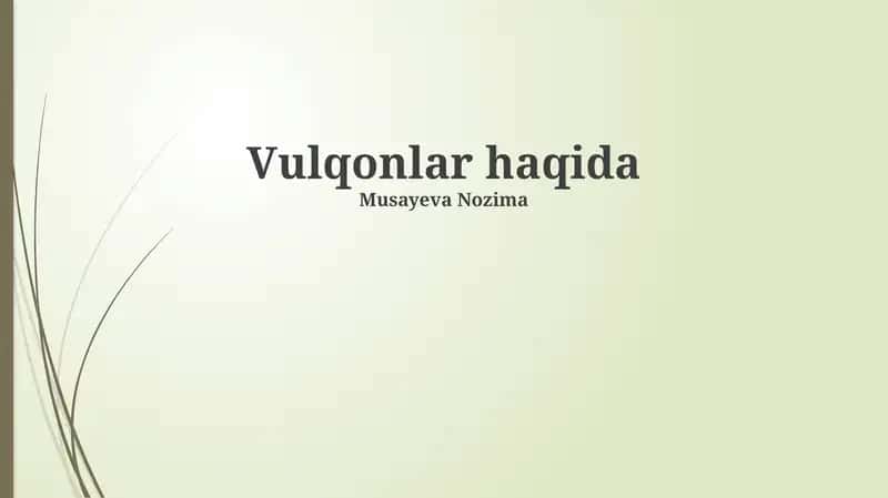 Vulqonlar haqida 1