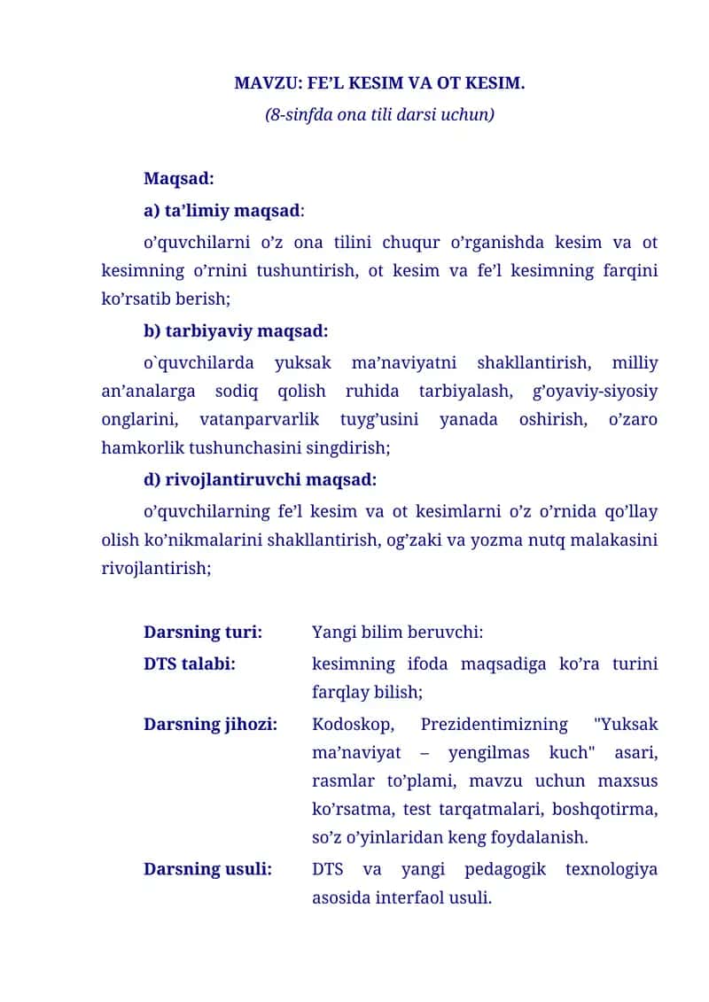 FE’L KESIM VA OT KESIM 1