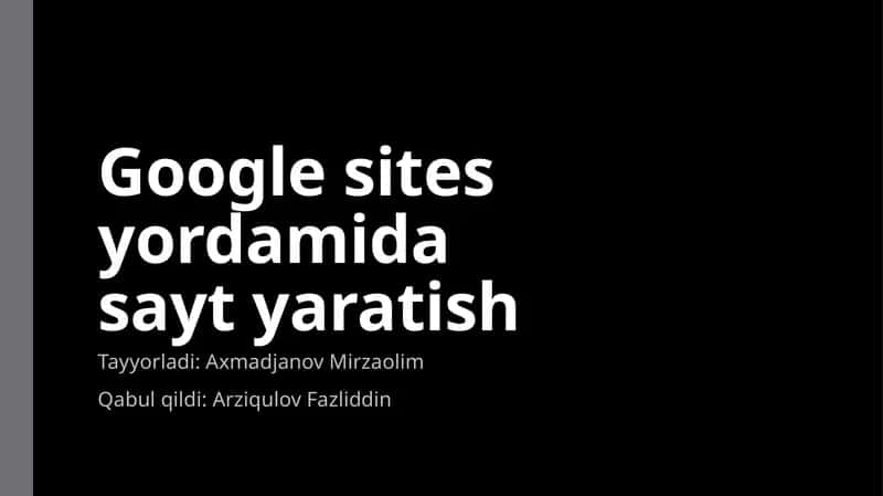 Google Sites bilan veb-sayt yaratish 1