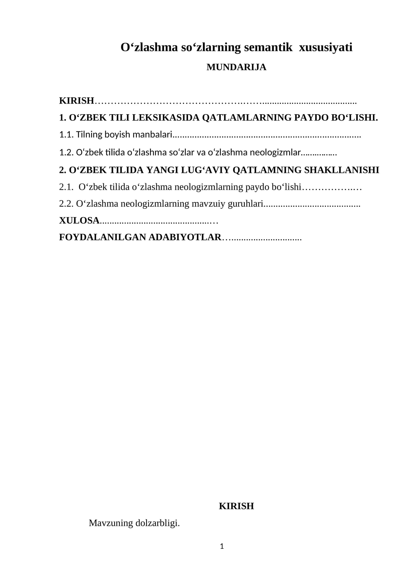 O‘zlashma so‘zlarning semantik xususiyati 1