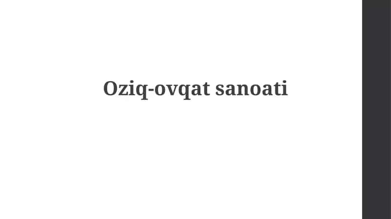 Oziq-ovqatsanoati 1