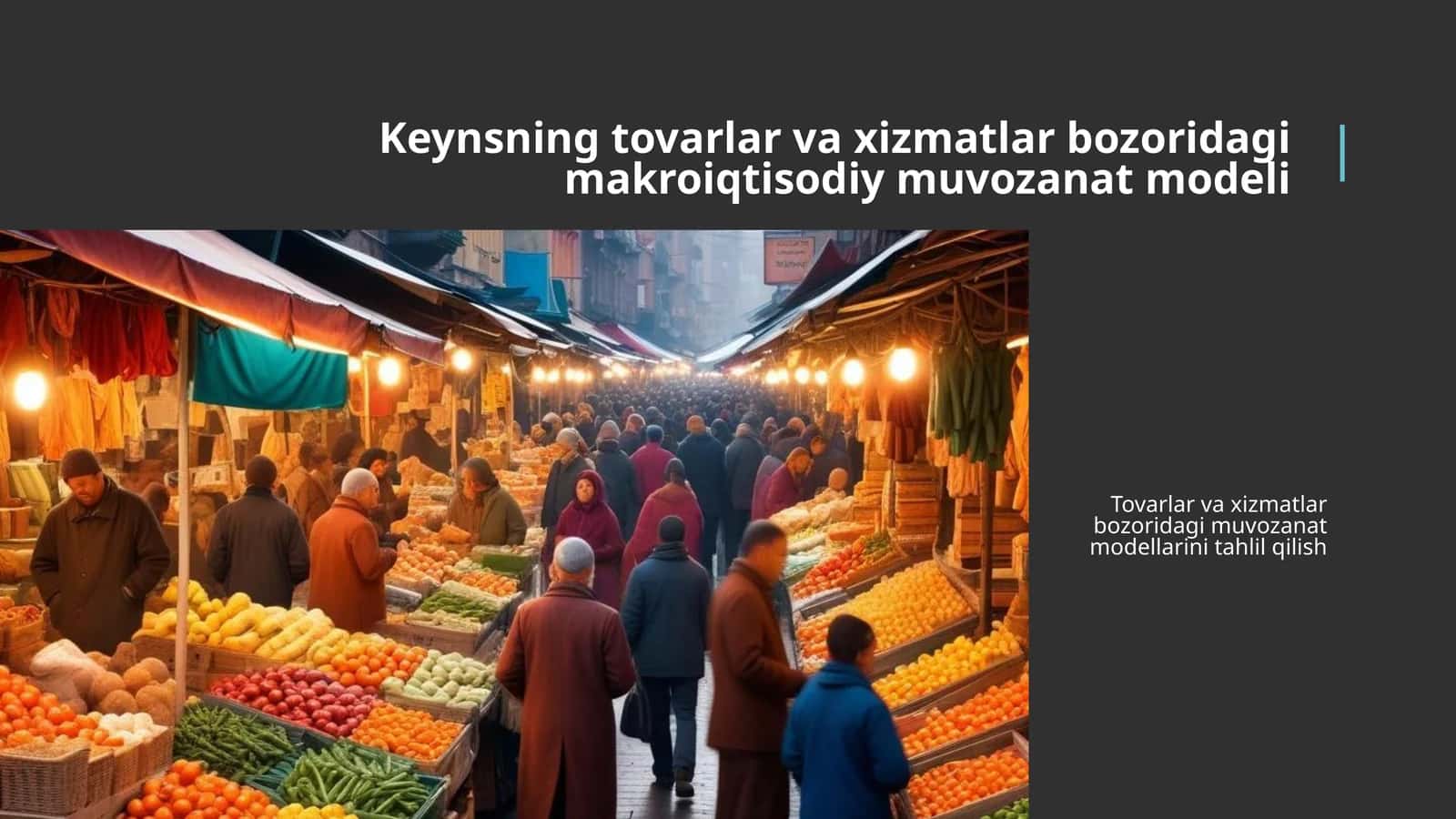 Keynsning tovarlar va xizmatlar bozoridagi makroiqtisodiy muvozanat modeli 1