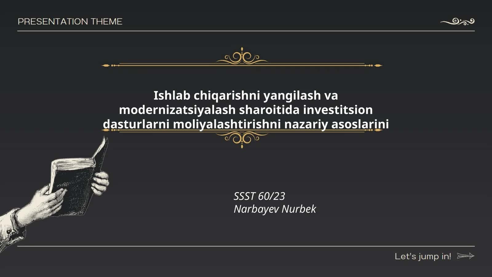 Investitsion dasturlarni moliyalashtirishni nazariy asoslarini 1