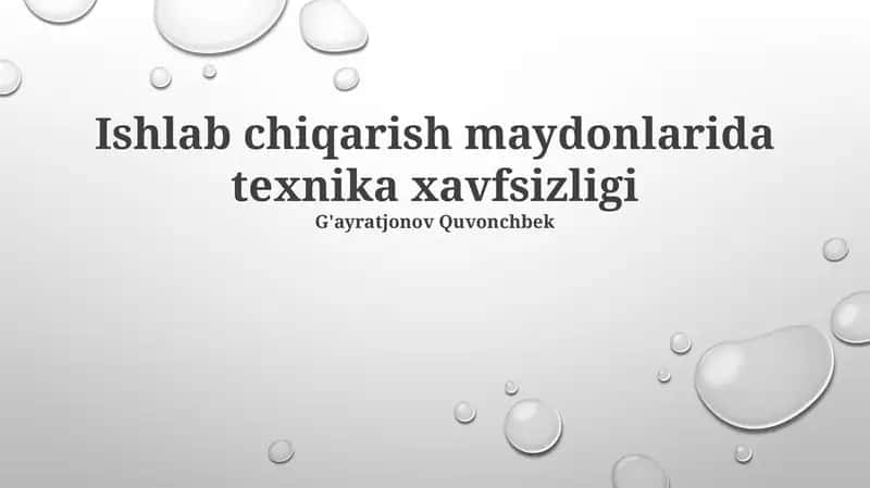 Xavfsizlik texnikasi 1