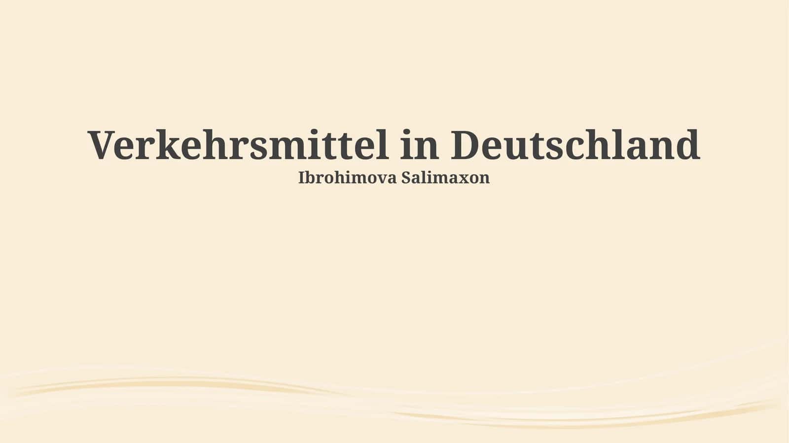 Verkehrsmittel in Deutschland 1