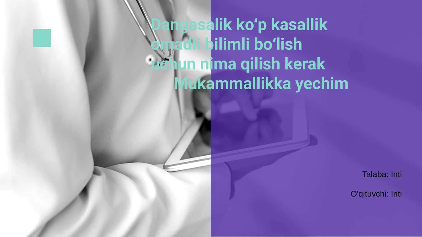 Mukammallikka yechim 1