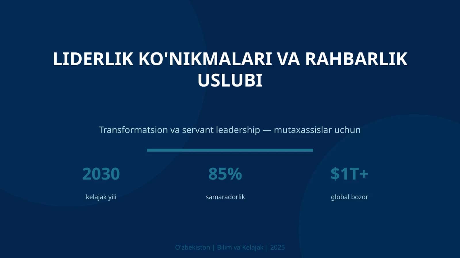 Liderlik ko'nikmalari va rahbarlik uslubi 1