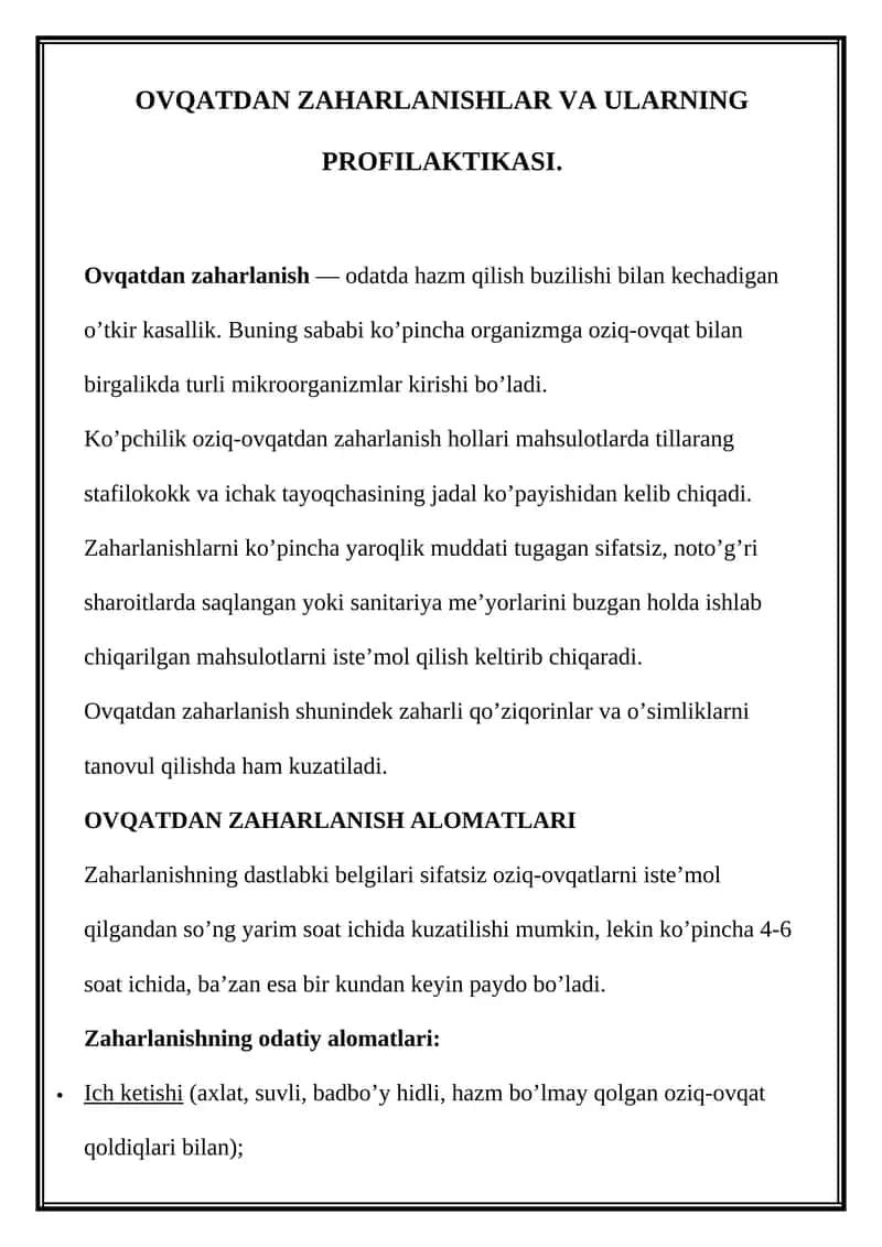 OVQATDAN ZAHARLANISH 1