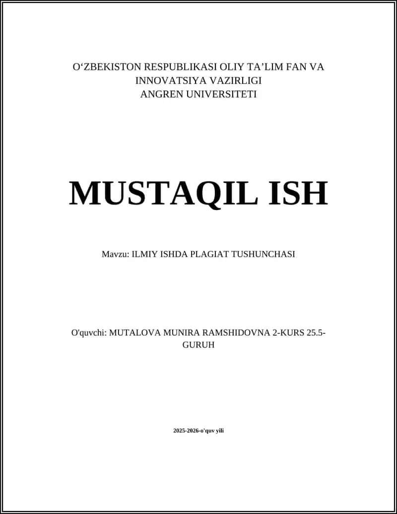 ILMIY ISHDA PLAGIAT TUSHUNCHASI 1