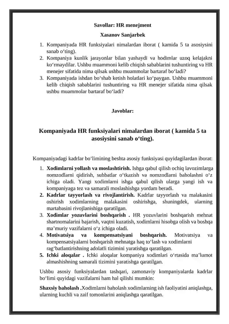 HR menejment