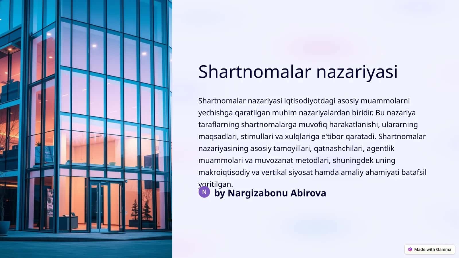 Shartnomalar nazariyasi 1