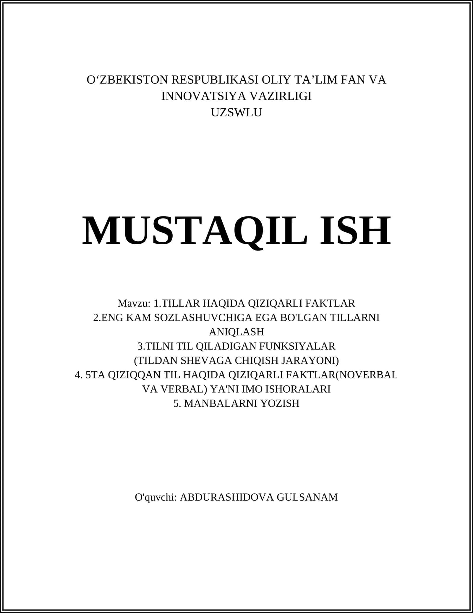 Tillar haqida qiziqarli faktlar 1