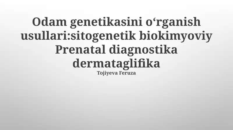 Sitogenetik, Sito genetik Usullar 1